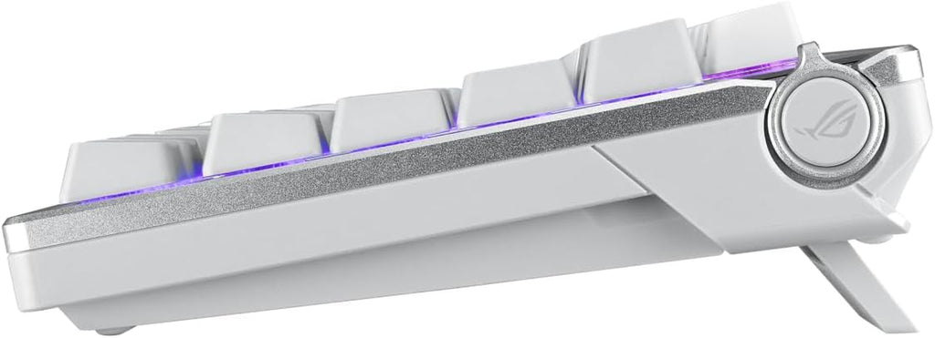 ROG Azoth White RGB Gaming Keyboard (QWERTZ Layout, 75% Keyboard Form Factor, Mechanical ROG NX Switches, OLED Display, Wireless with Bluetooth, 2.4Ghz RF, USB, Windows and Macos Mode, White)