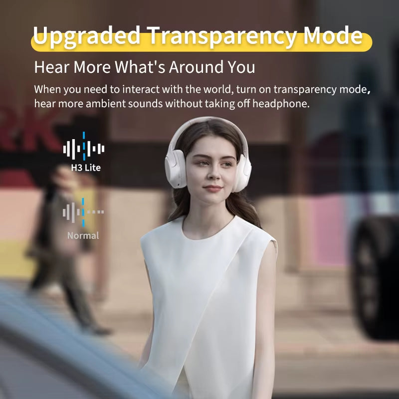 H3 Lite ANC Wireless/Wired Headphones Bluetooth 5.3 Foldable over Ear Headset HIFI Sound 60H Playtime Earphones Dual Connect
