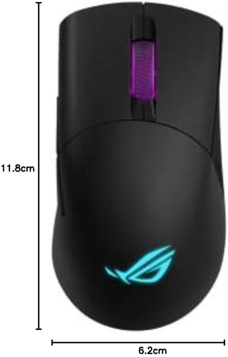 ROG Keris Wireless Gaming Mouse - Lightweight, 2.4Ghz, Bluetooth, ROG Push-Fit Switch Sockets, PBT L/R Buttons, ROG Omni Mouse Feet, ROG Paracord, Aura Sync RGB Lighting