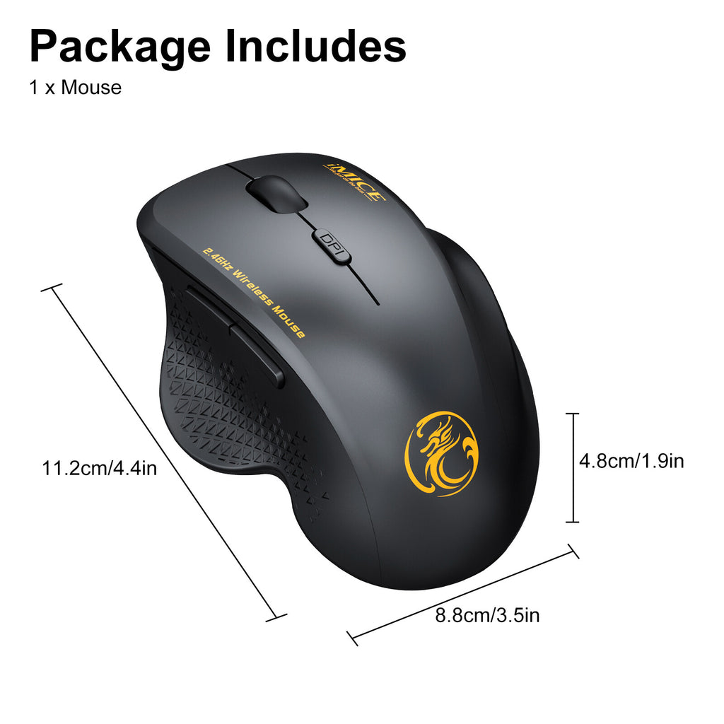 2.4Ghz Wireless Optical Mice PC Gaming Mouse 6 Buttons & USB Receiver for Laptop
