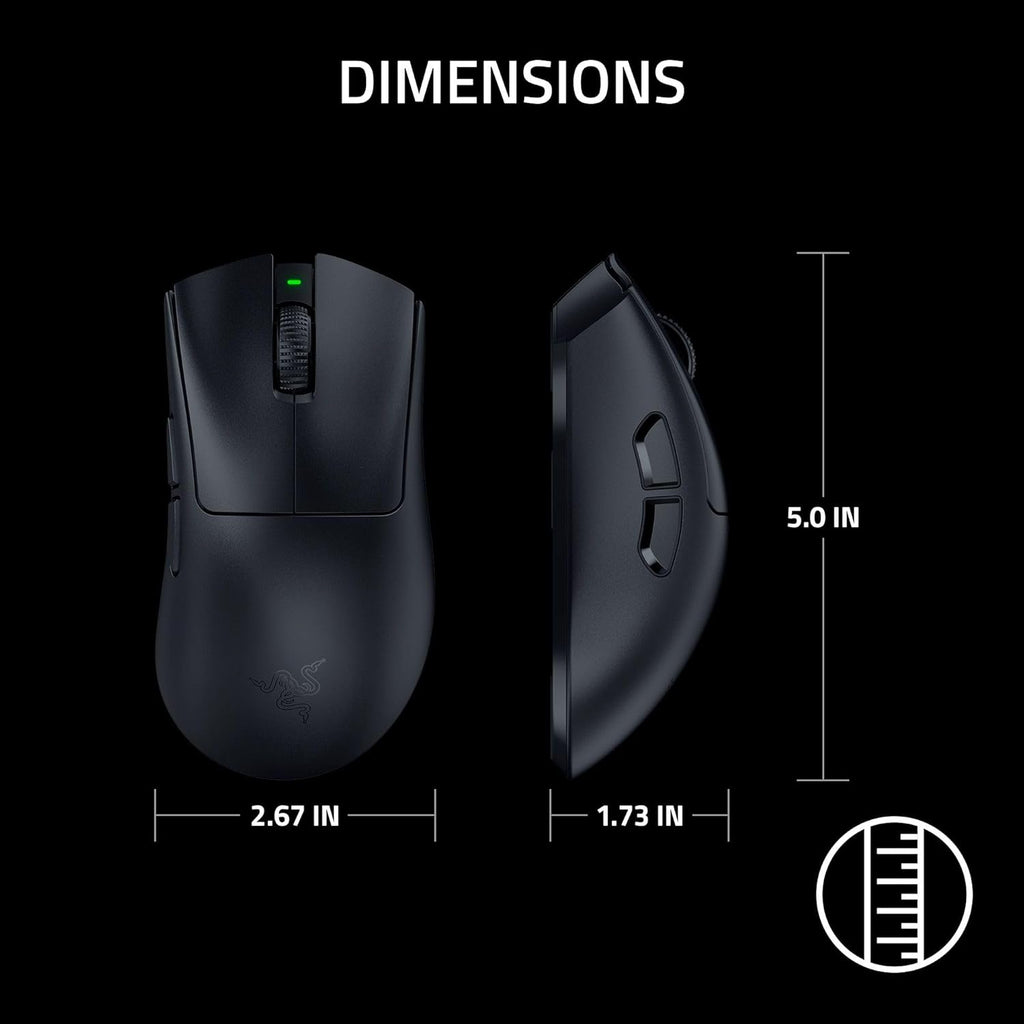 Razer Deathadder V4 Pro Wireless Gaming Mouse, 8K Polling Rate, 56G, Black | Hyperspeed Wireless Gen-2, Optical Scroll Wheel, Optical Switches Gen-4, Focus Pro 45K Sensor Gen-2, up to 150 Hr Battery