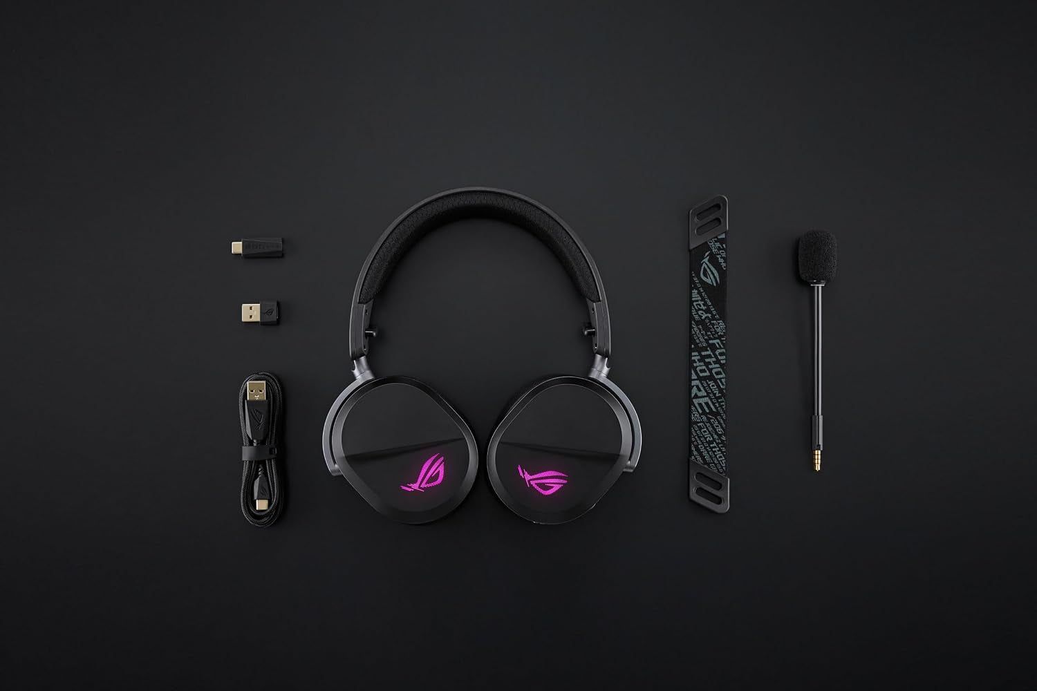 ROG Pelta Wireless Gaming Headset (BT, ROG Speednova 2.4Ghz, USB-C, Lightweight 309G, 50Mm ROG Titanium-Plated Drivers, 10Mm Super-Wideband Mic, RGB, 70HR Battery, for PC, Switch, PS5)- Black