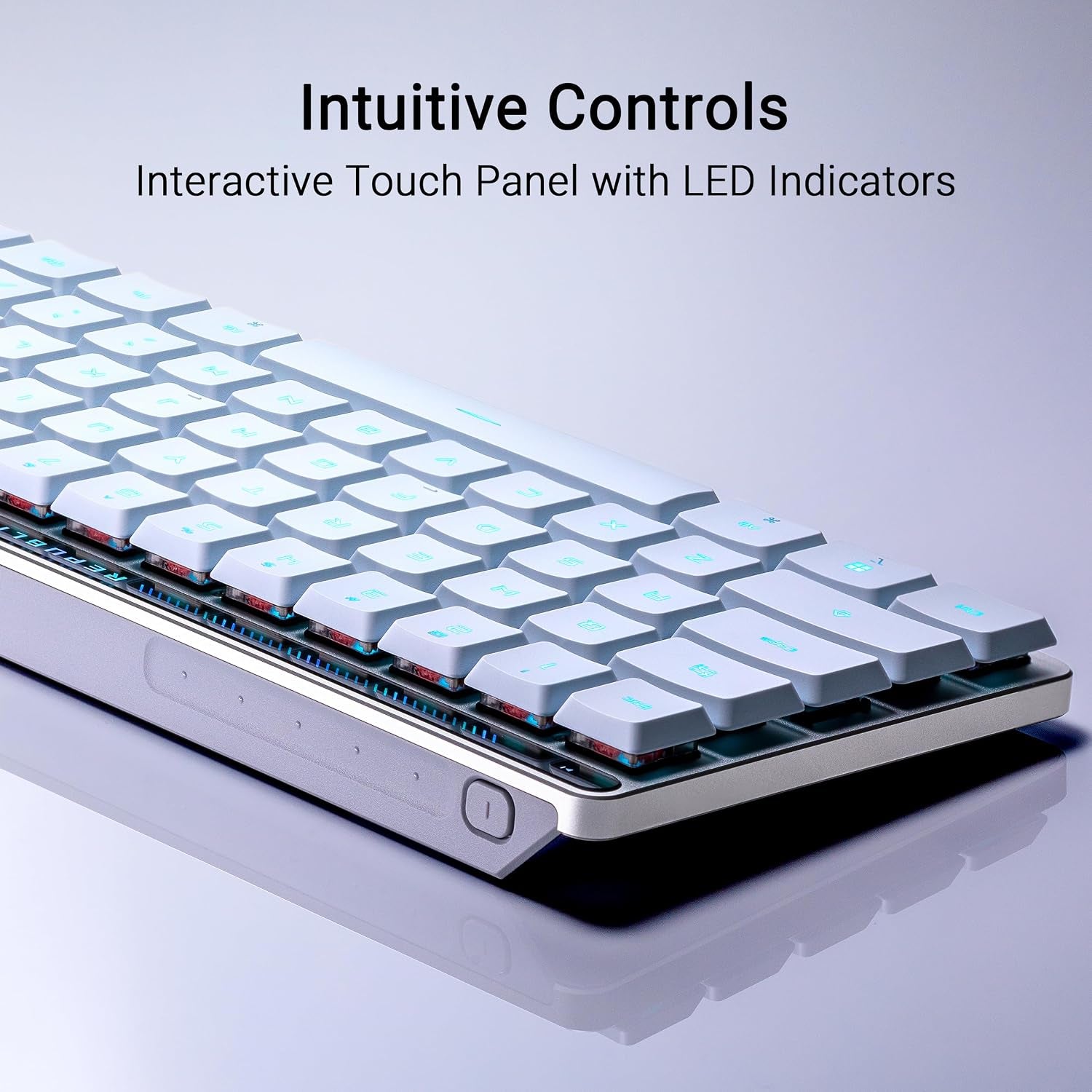 ROG Falchion RX Low Profile 65% Wireless Gaming Keyboard with ROG RX Blue Low-Profile Switches, Tri-Mode Connection, Protective Cover, Silicone Dampening Foam, Touch Panel, and Macos Support.