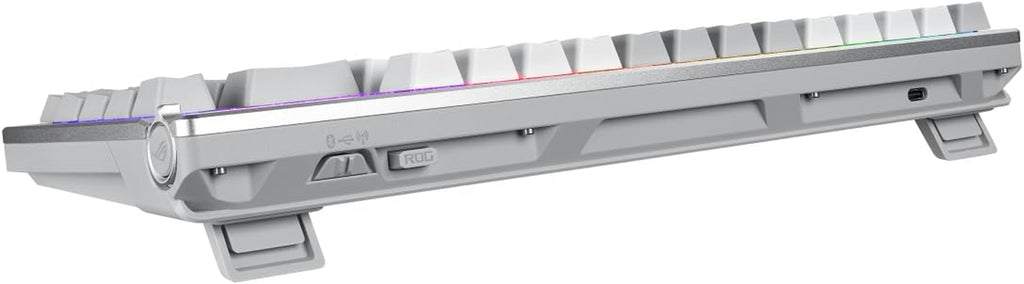 ROG Azoth White RGB Gaming Keyboard (QWERTZ Layout, 75% Keyboard Form Factor, Mechanical ROG NX Switches, OLED Display, Wireless with Bluetooth, 2.4Ghz RF, USB, Windows and Macos Mode, White)
