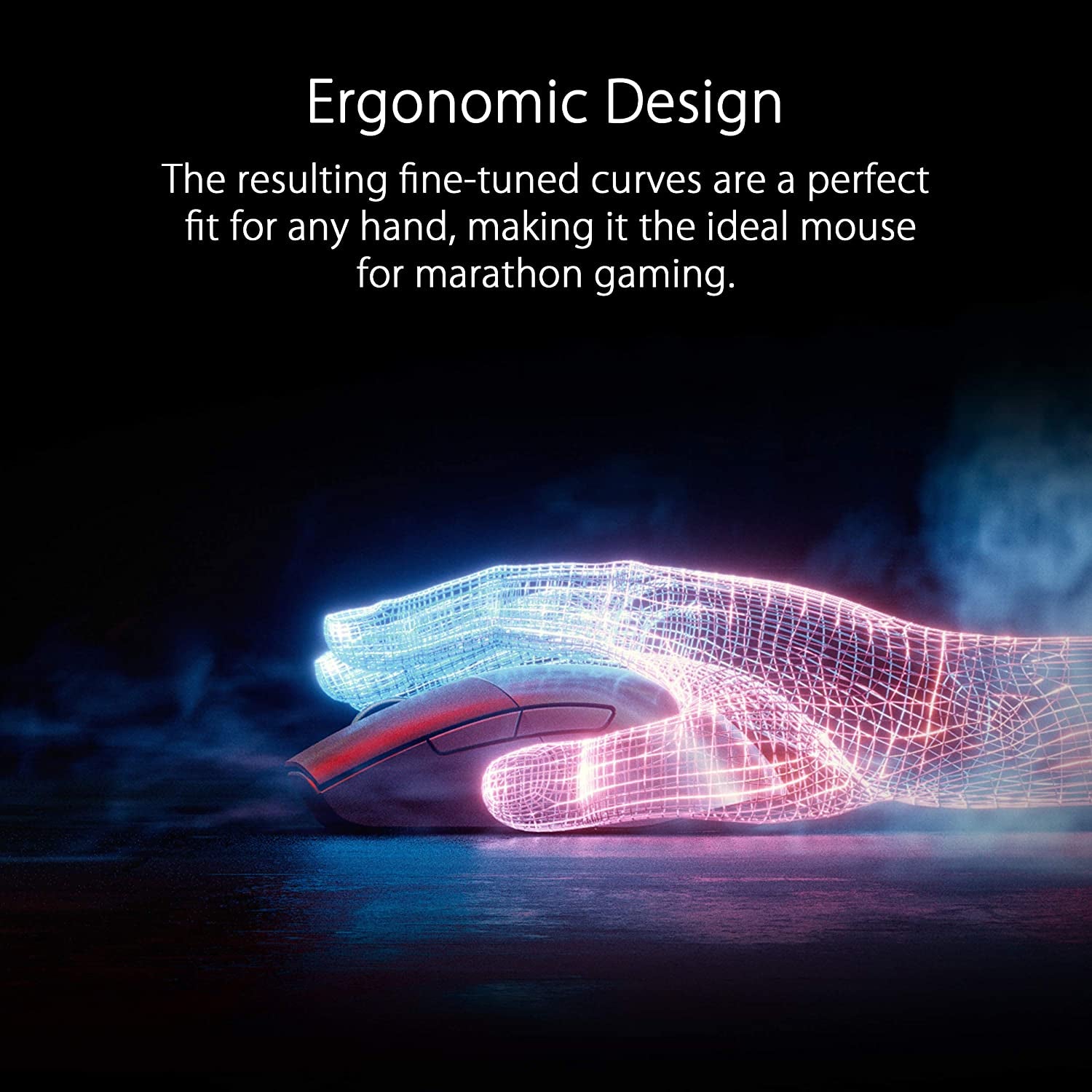 ROG Keris Wireless Gaming Mouse - Lightweight, 2.4Ghz, Bluetooth, ROG Push-Fit Switch Sockets, PBT L/R Buttons, ROG Omni Mouse Feet, ROG Paracord, Aura Sync RGB Lighting