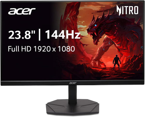 Acer Nitro 23.8” Gaming Monitor | Full HD 1920 X 1080 | IPS | Zeroframe | AMD Freesync | 144Hz Refresh Rate | 1Ms (VRB) | Srgb 99% | 1 X Display Port 1.2 and 1 X HDMI 1.4 | KG241Y P6Bip