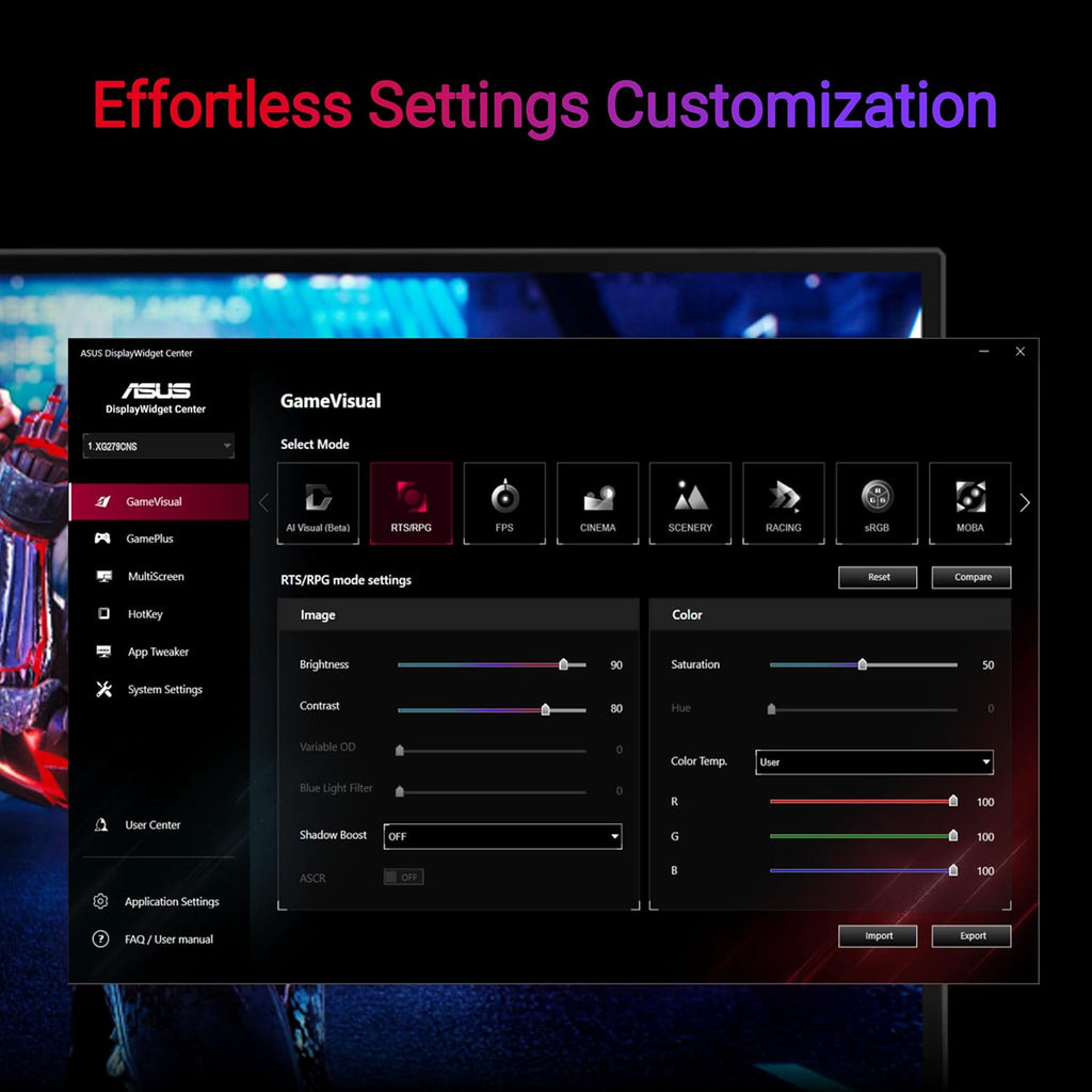 ROG Strix XG279CNS 27 Inch Full HD Gaming Monitor (380 Hz, 0.3Ms Gtg, G-Sync, Freesync, Adaptivesync, Elmb-Sync, Displayhdr 400 - Fast IPS Panel, 16:9, 1920X1080, DP, HDMI, 7.5W USB-C, Ergon.)